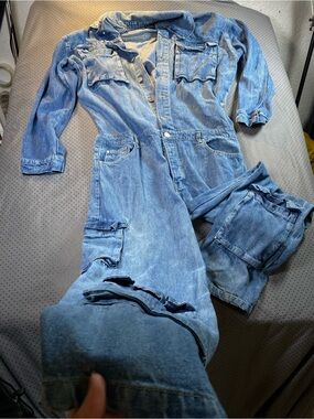Large Boohoo Denim Jumpsuit
